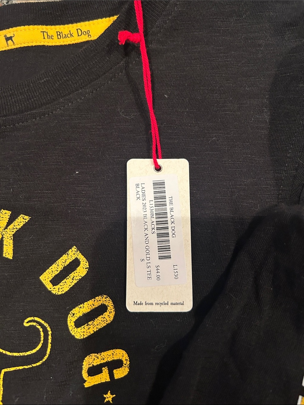 The Black Dog Black & Yellow Hockey Graphic Long Sleeve Tee- Boston Hockey - Picture 3 of 6